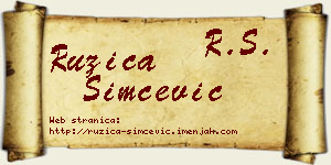 Ružica Simčević vizit kartica